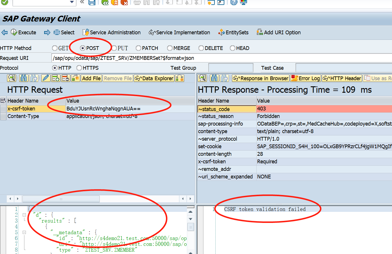 ODATA测试错误 优通SAP
