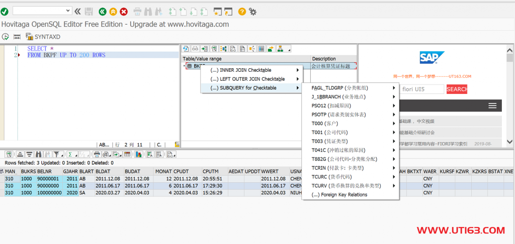 自定义SQL查询或者更新 - 第2张 | 优通SAP 自定义SQL查询或者更新 - 第2张 | 优通SAP